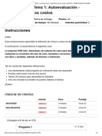 ? Semana 1 - Tema 1 - Autoevaluación - Calificación de Los Costos - COSTOS Y PRESUPUESTOS