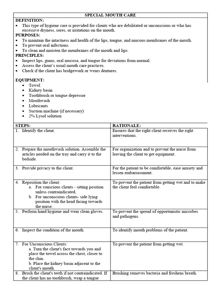 Special Mouth Care | PDF | Toothbrush | Oral Hygiene