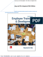 Solution Manual For Employee Training and Development 8th Edition Raymond Noe