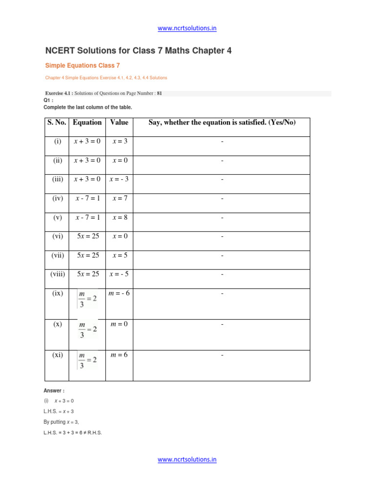 NCERT Solutions For Class 7 Maths Chapter 4 | PDF | Triangle | Angle