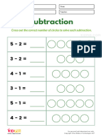 Green Simple Kindergarten Subtraction Assignment Worksheet