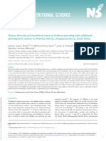 Dietary Diversity and Nutritional Status of Children Attending Early Childhood Development Centres in Vhembe District Limpopo Province South Africa