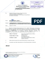 Um 165 S. 2023 Corrigendum To Division Memorandum No. 413 S. 2023 Delineation of Authorities of Sdo Officials