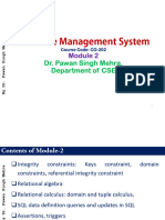 Database Management System: Dr. Pawan Singh Mehra, Department of CSE