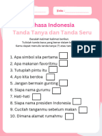 LKPD Bahasa Indonesia Kelas 1 Tanda Tanya Dan Tanda Seru
