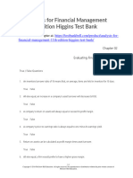 Analysis Financial Management 11th Edition Higgins Test Bank