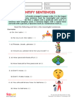 Identify Sentences Printable Worksheets For Grade 2