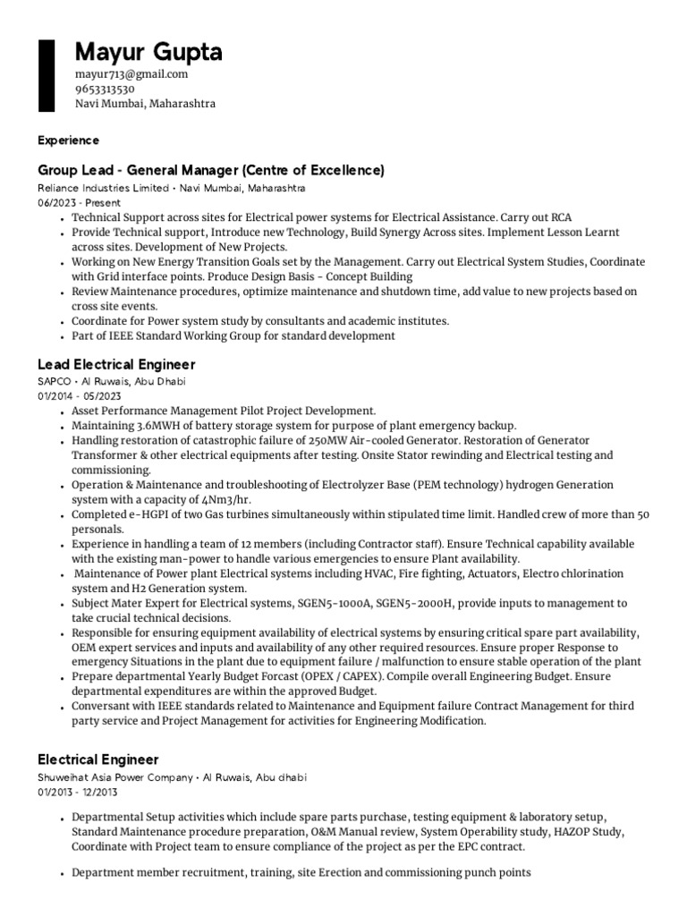 Electrical Engineering Leadership | PDF