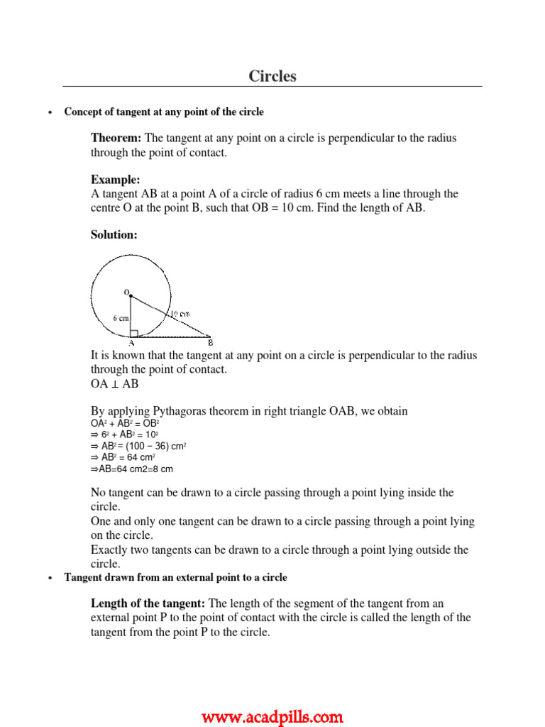 Circles Visit | PDF | Circle | Perpendicular