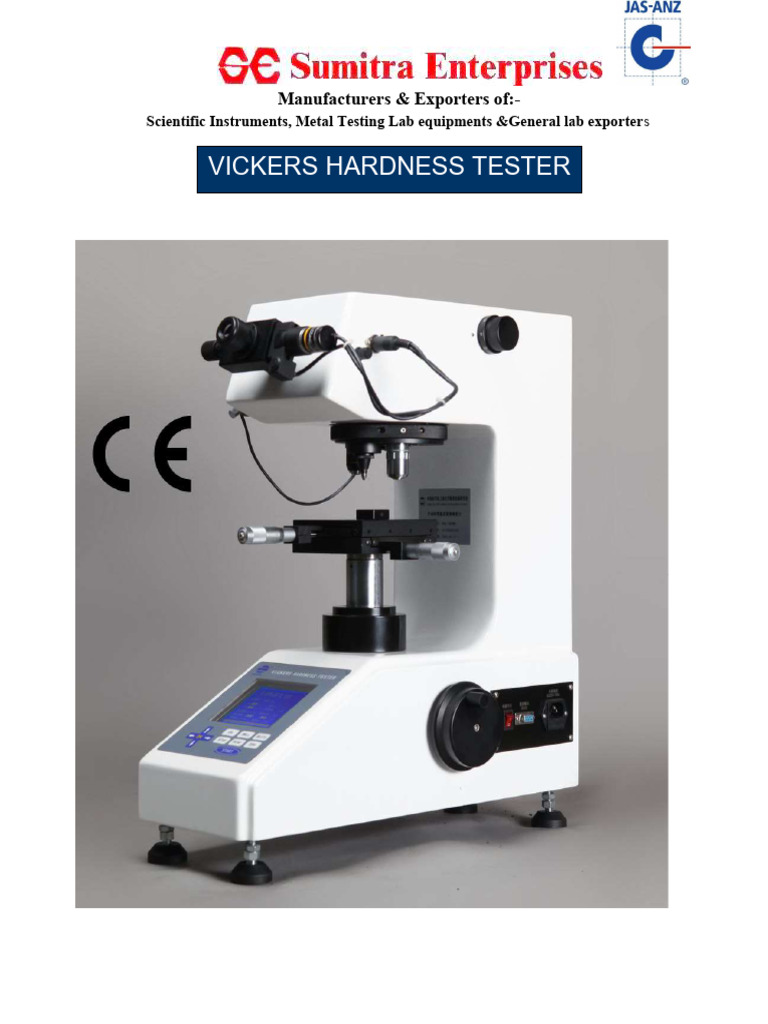 Vicker Hardness Tester PDF Hardness Metals