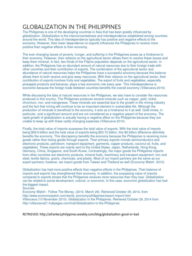 Globalization in the philippines pdf
