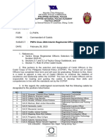 Draft Memo For DPNPA Re Approval of Interim Regimental Officers