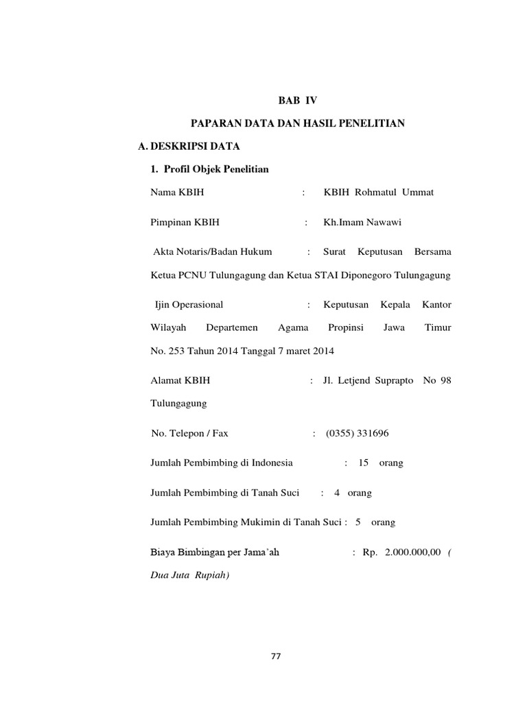 Profil dan Program KBIH Rohmatul Ummat | PDF | Karier & Perkembangan ...