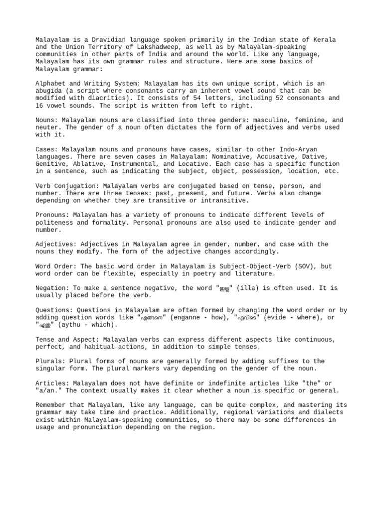 malayalam-grammar-basics-v1-0-pdf-grammatical-gender-verb