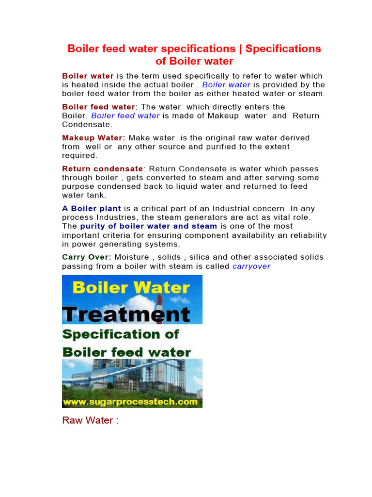 MOdul 2 Boiler Feed Water Specifications PDF