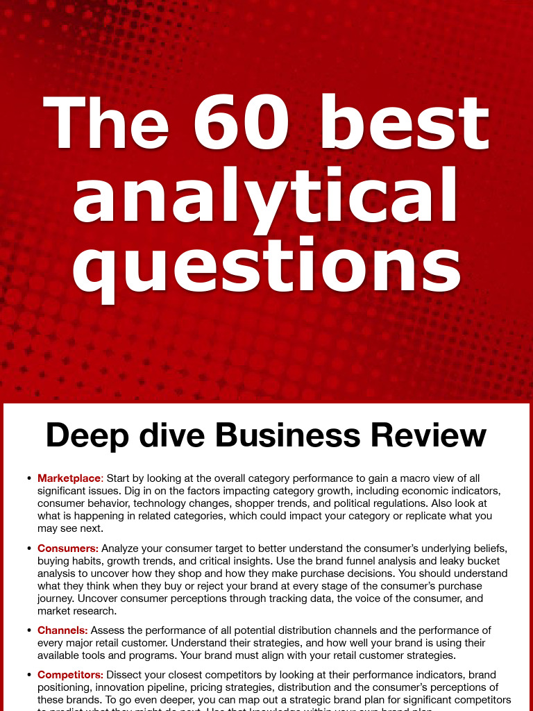 60 Essential Analytical Questions for Business | PDF