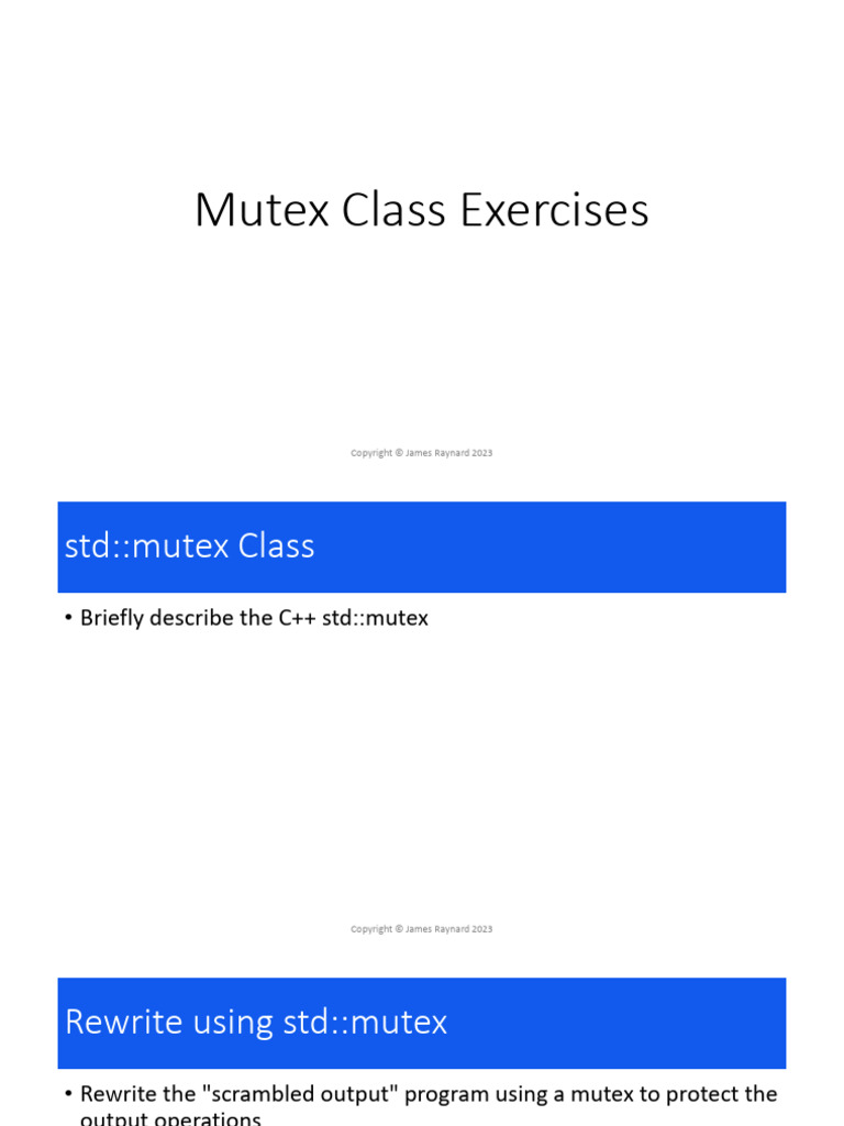 Mutex Class Exercises | PDF