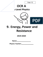 9 Energy Power and Resistance Booklet