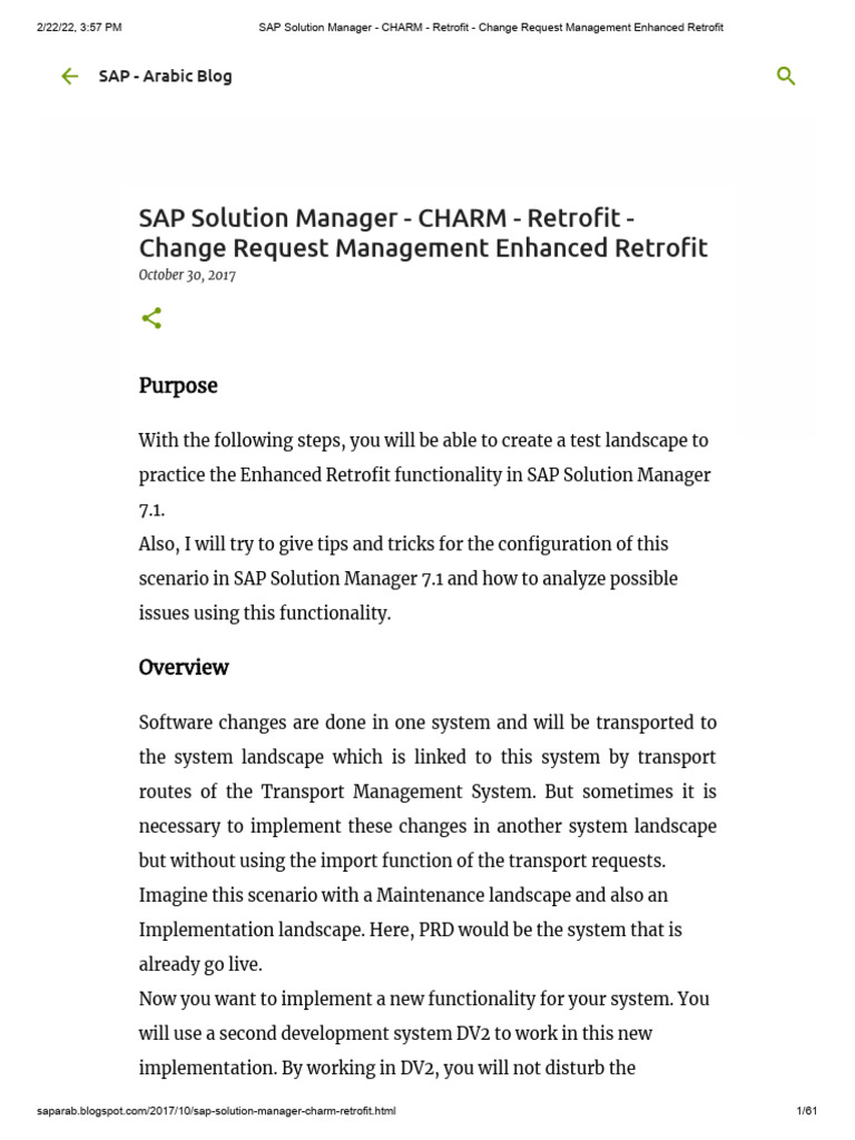 What Is Retrofit In Sap Solution Manager 7 2
