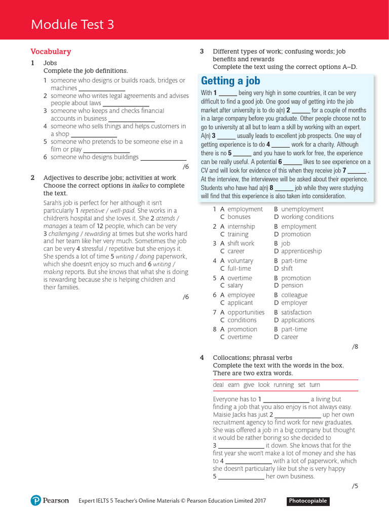 CB 5 Module Test 3 | PDF | Employment