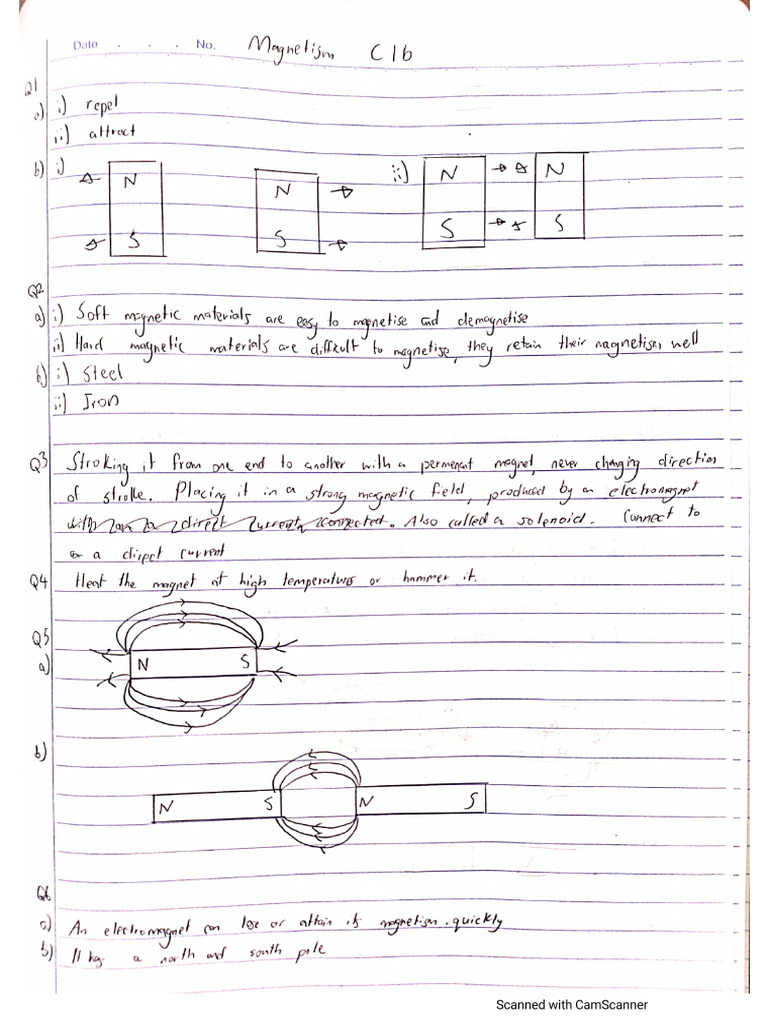 Magnetism End of Chapter Questions | PDF