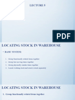 Warehousing & Storage Techniques - Lecture 5