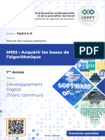 M102: Acquérir Les Bases de L'algorithmique: Développement Digital (Tronc Commun)