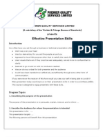 Effective Presentation Skills: Premier Quality Services Limited Presents