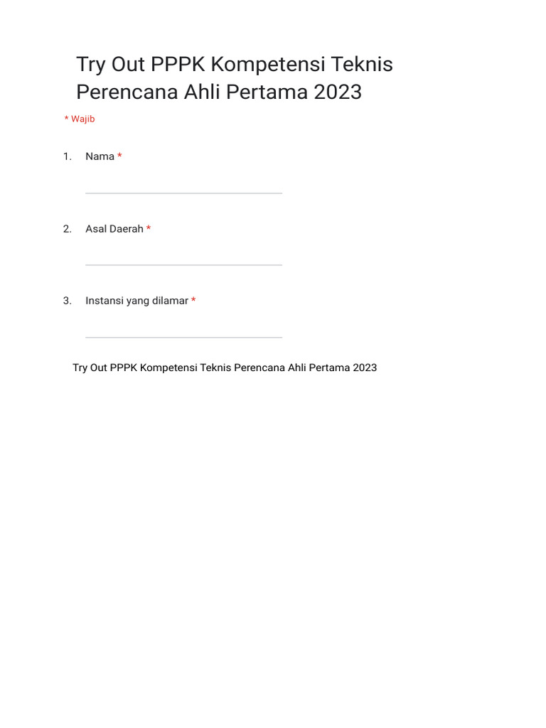 Soal try out pppk kompetensi teknis perencana ahli pertama 2023 pdf
