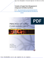 Test Bank For Principles of Supply Chain Management A Balanced Approach 3rd Edition by Wisner