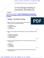 Test Bank For Psychological Testing A Practical Introduction 3rd Edition by Hogan