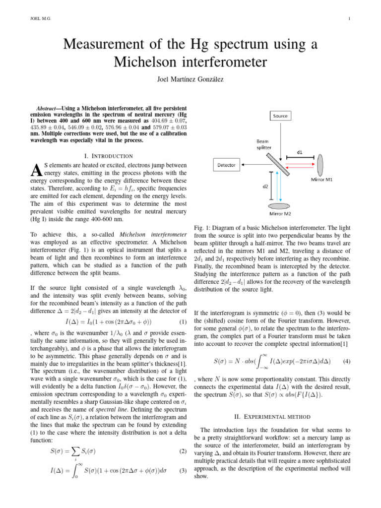 Interferometry Pdf Interferometry Wavelength