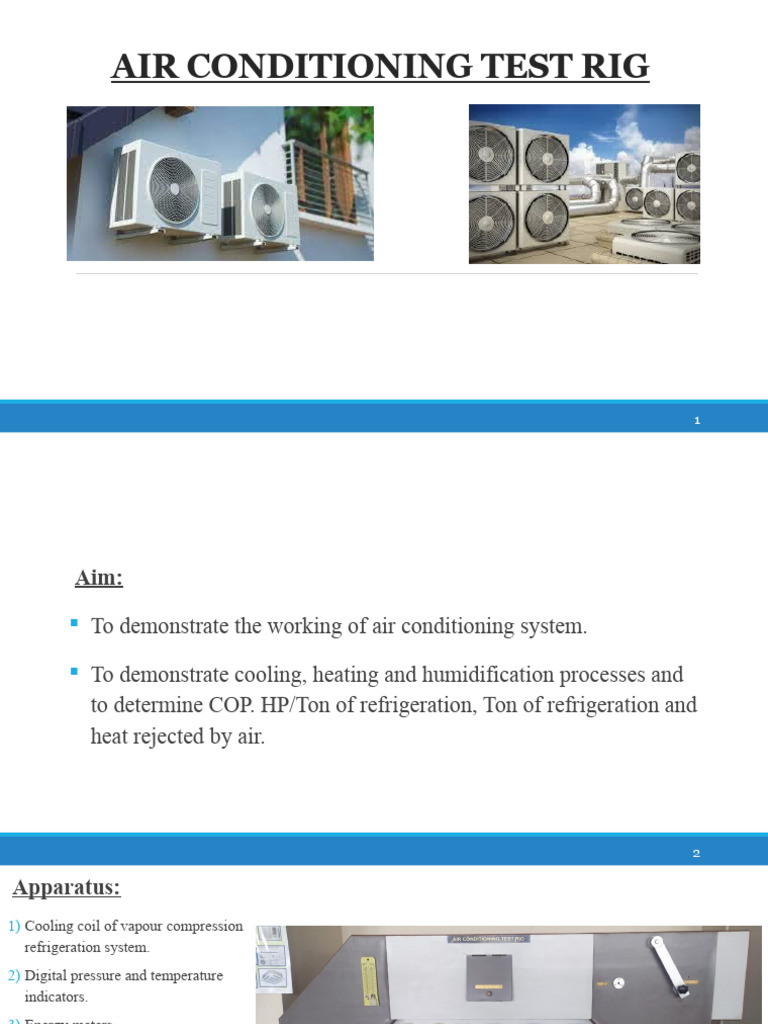 HMT - Air Conditioning Test Rig | PDF | Air Conditioning | Atmosphere ...
