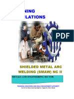Training Regulations: Shielded Metal Arc Welding (Smaw) NC Ii