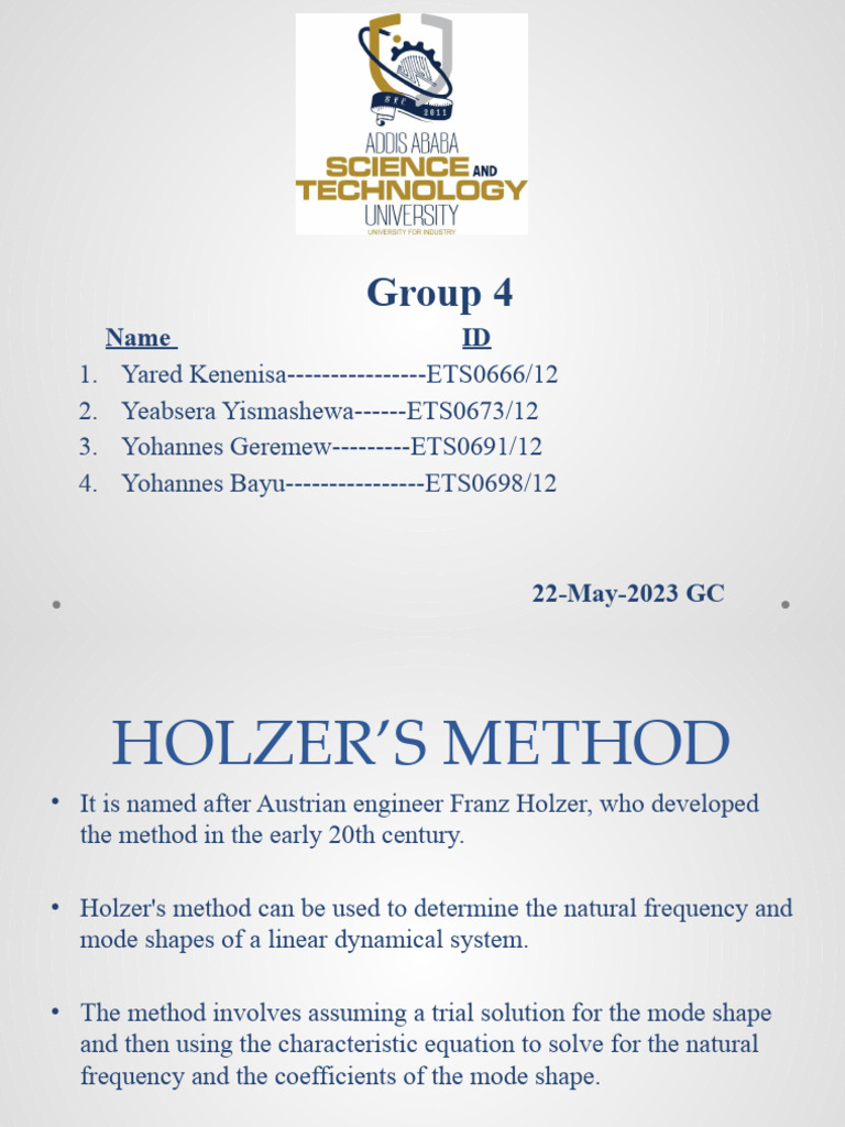 Holzer Method | PDF | Normal Mode | Equations