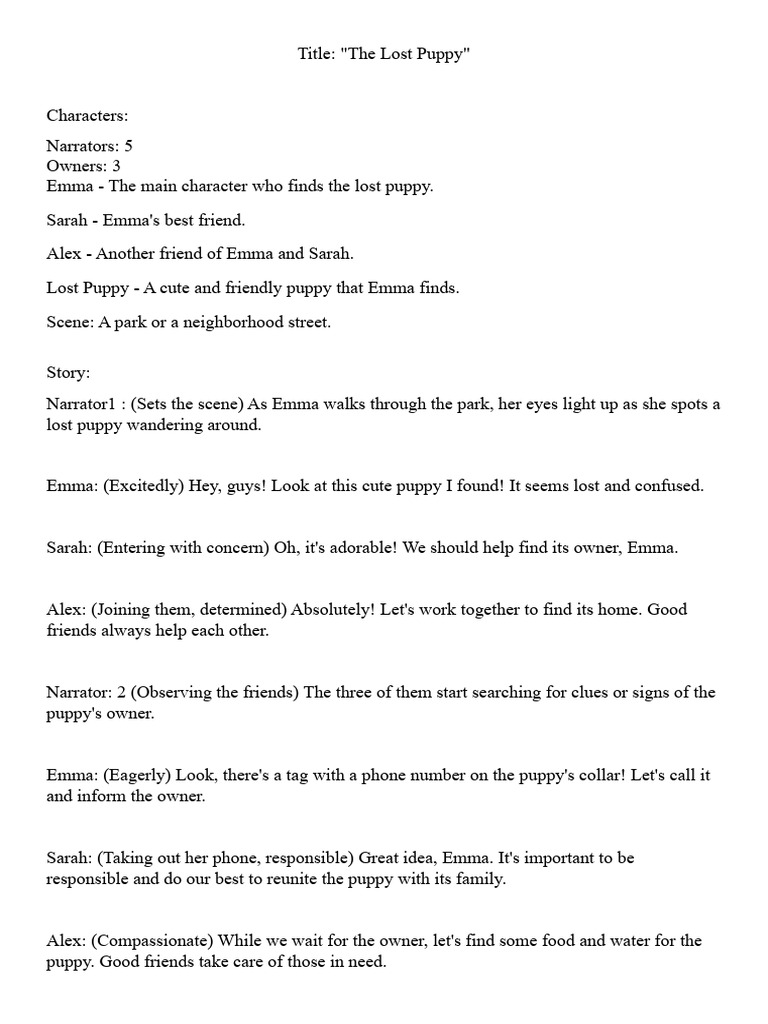 The Lost Puppy PDF