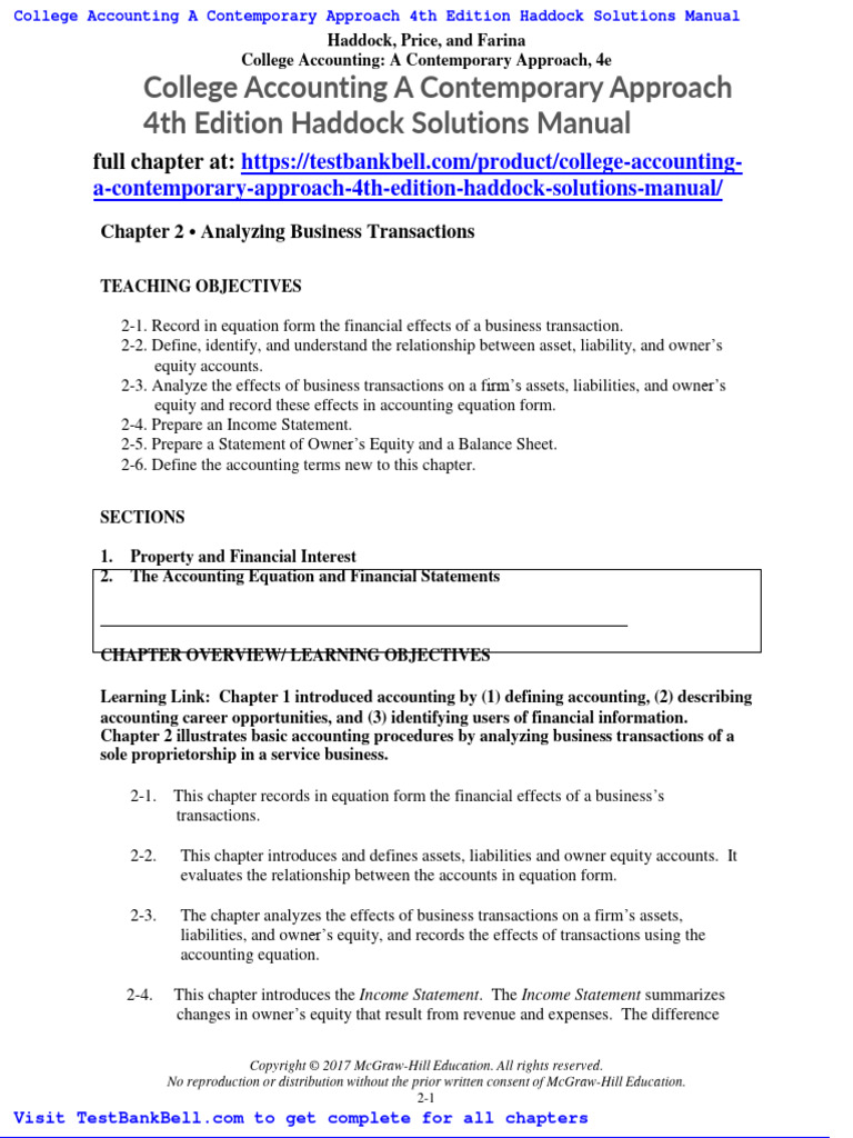 College Accounting A Contemporary Approach 4th Edition Haddock