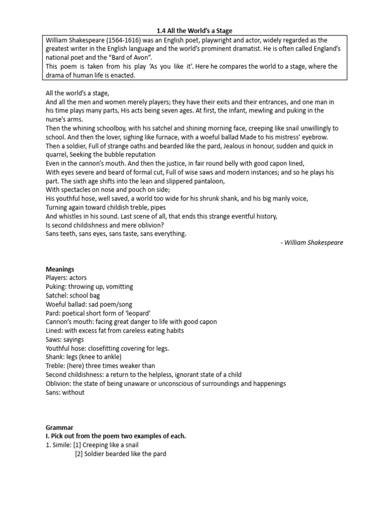 All The Worlds A Stage | PDF