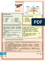 Prepositions of Place and Time at in On Revision