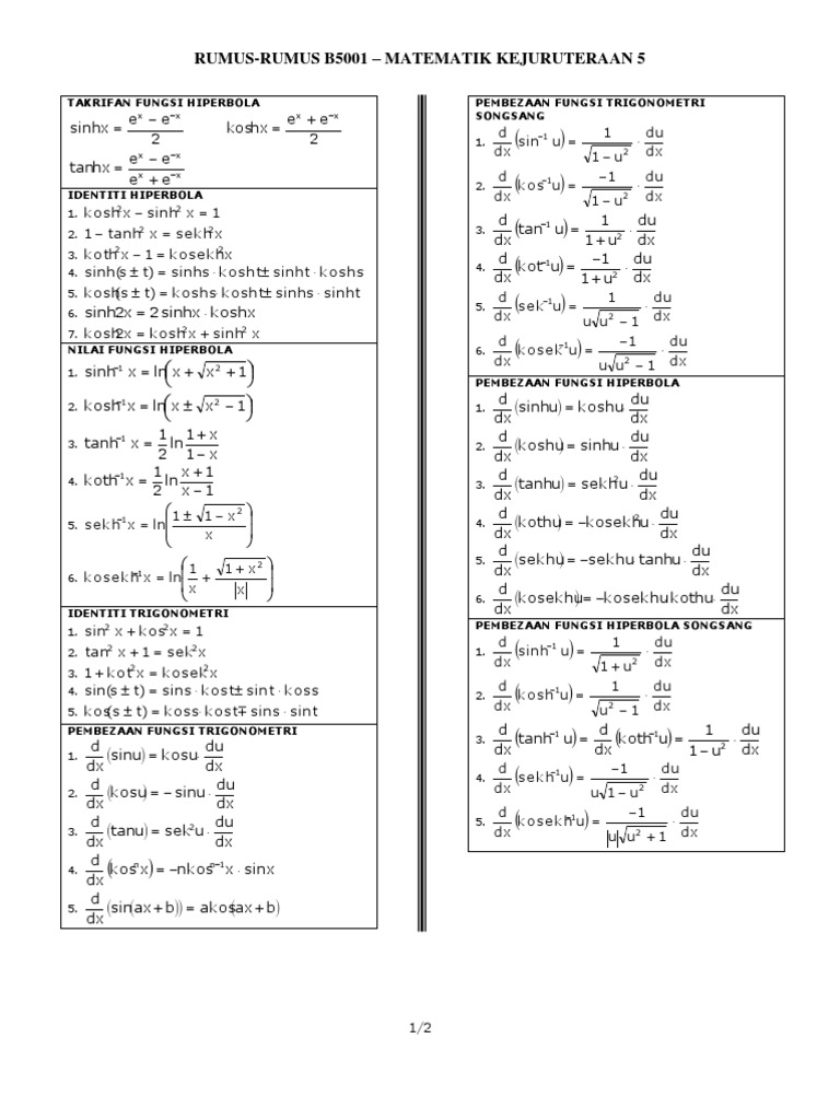 Rumus B5001 | PDF