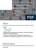 Week 2 Classical Political Theory and Modern Political Theory