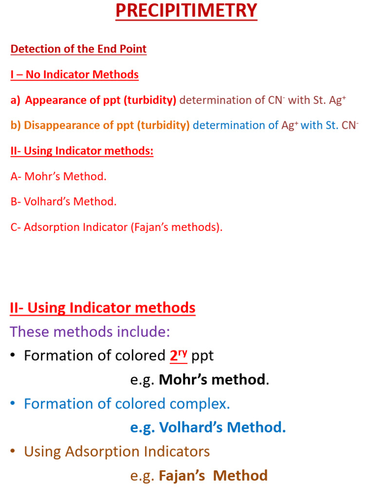 Precipitimetry Titration Methods | PDF | Titration | Chemistry