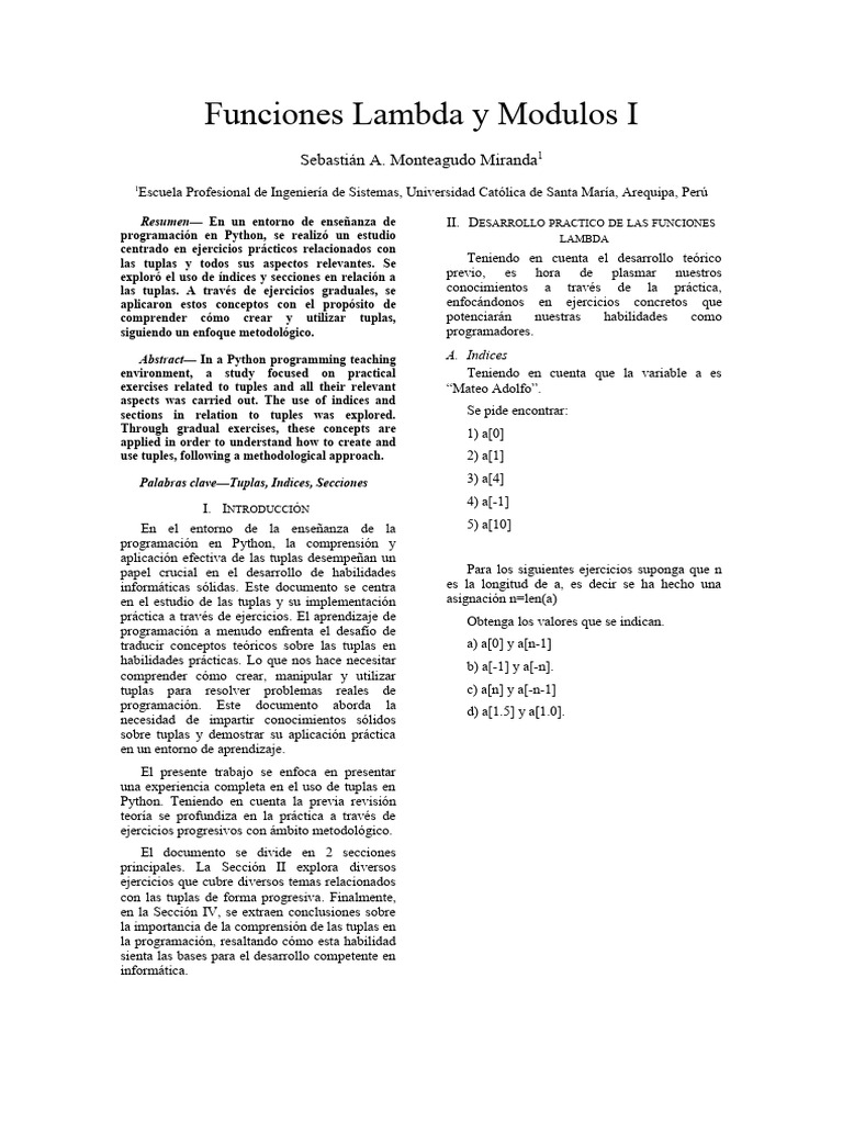 Funciones Lambda y Modulos I | PDF | Python (lenguaje de programación ...