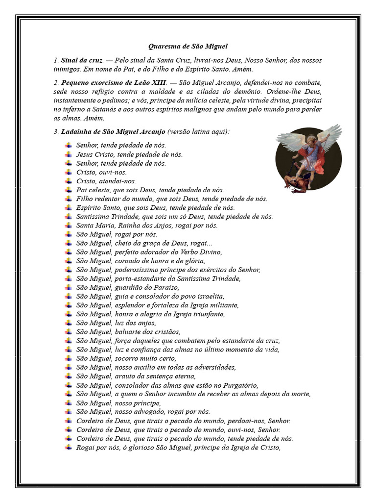 Quaresma de São Miguel PDF Miguel (Arcanjo) Anjo