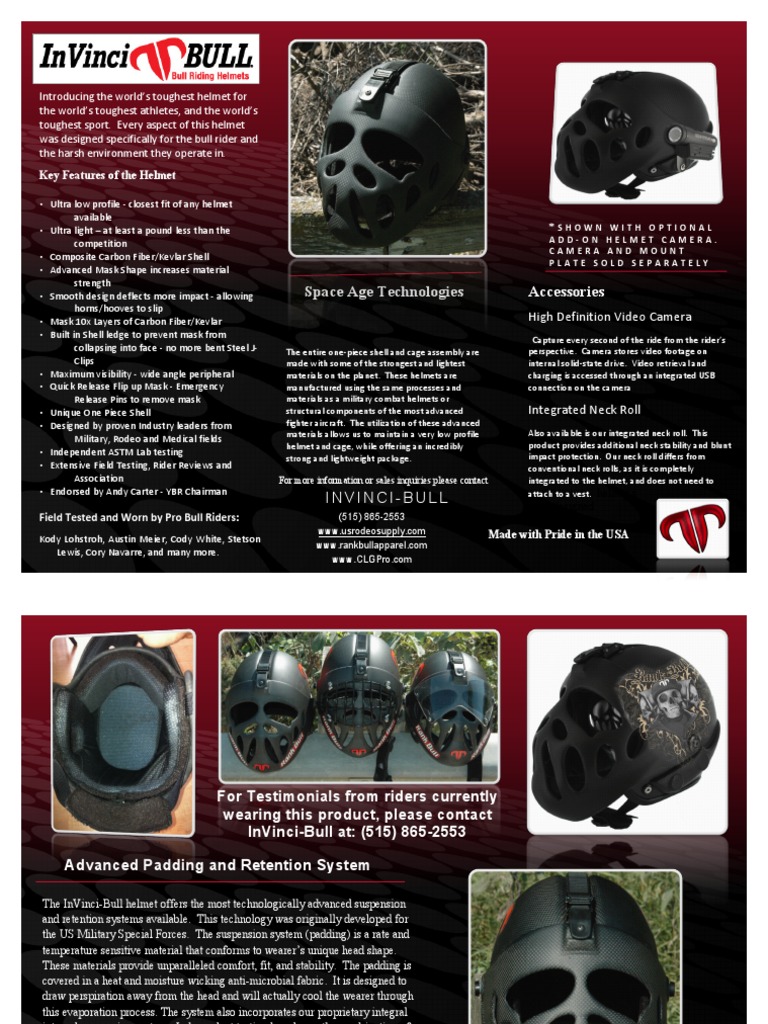 InVinciBULL® Bull Riding Helmets PDF Helmet Nature