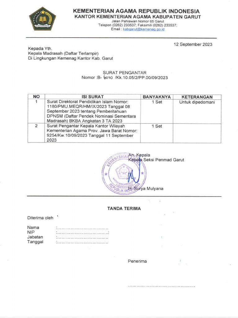 Pemberitahuan DPNSM Madrasah 2023 | PDF