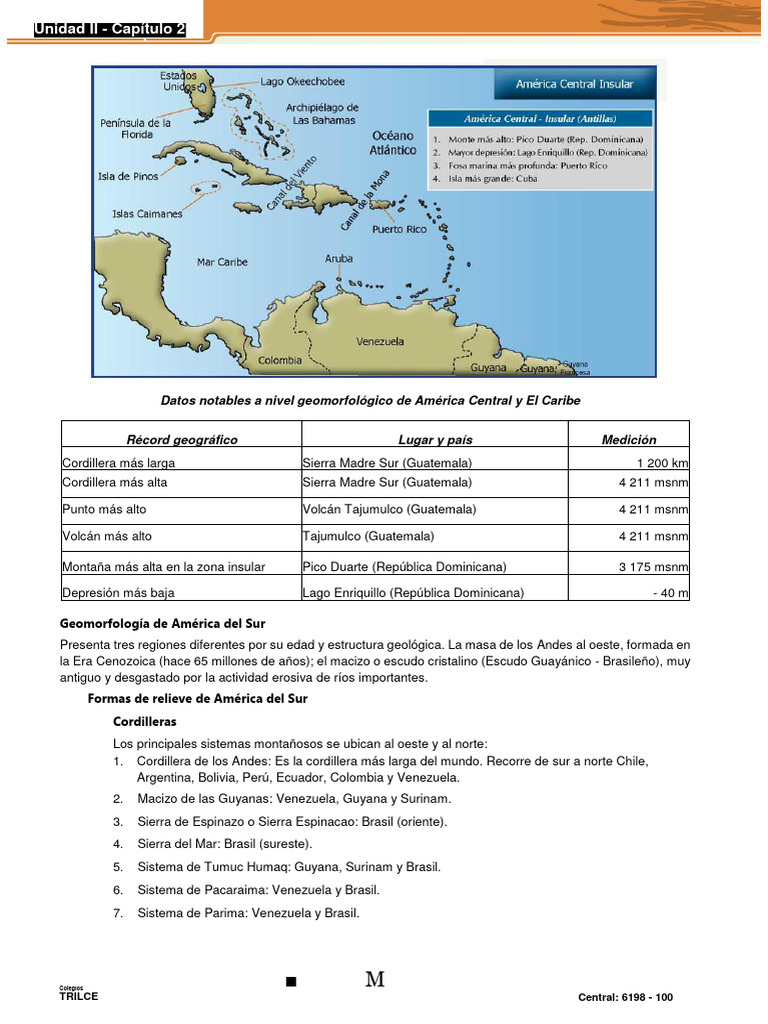 Geomorfología de América Del Sur PDF Andes América del Sur