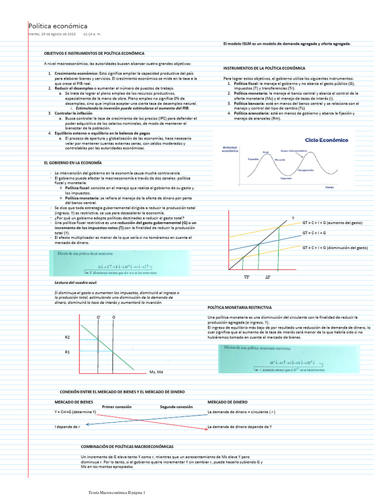 Política Económica PDF La política fiscal La política