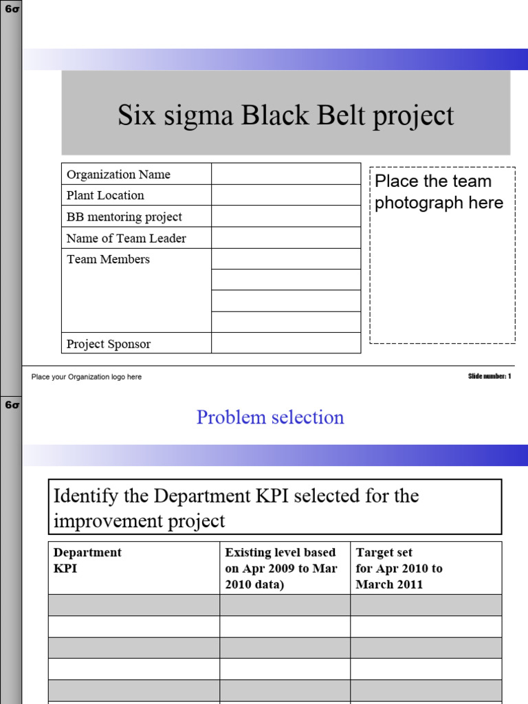 Six Sigma Problem Solving Project Documentation Template | PDF ...