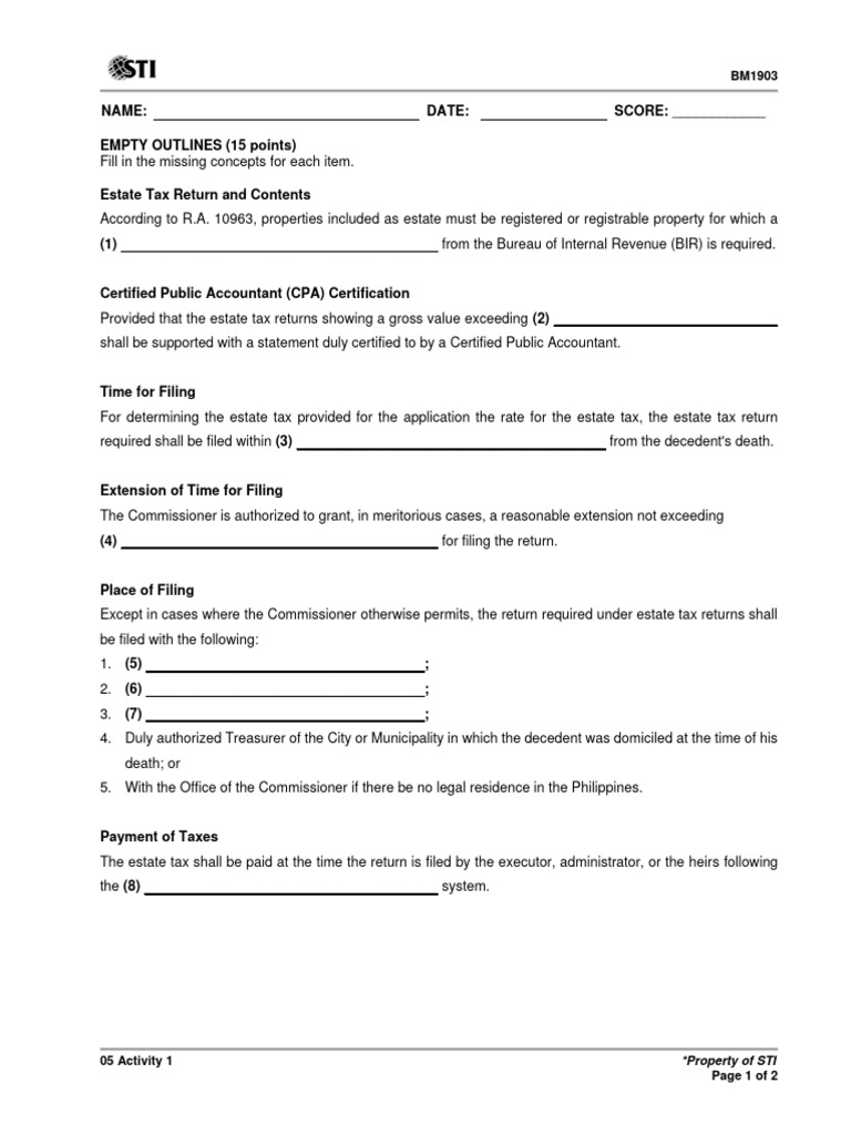 Estate Tax Return Guidelines and Procedures | PDF | Inheritance Tax ...